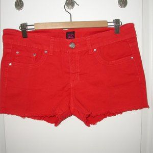 Red Denim Shorts